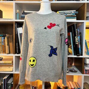 Aqua colorful cashmere graphic sweater